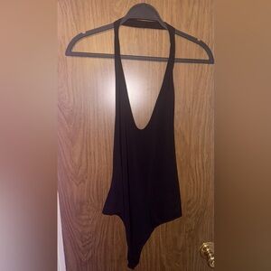 Fashion Nova deep v halter bodysuit 1X